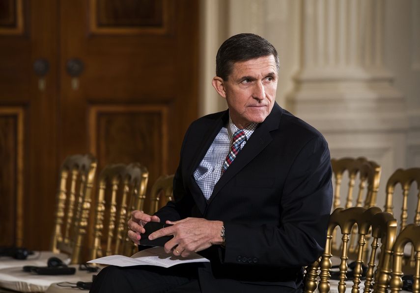 El asesor en seguridad nacional de la Casa Blanca y exdirector de la Agencia Central de Inteligencia (CIA),&nbsp;Michael&nbsp;Flynn, durante una rueda de prensa del presidente Trump en la Casa Blanca en Washington, EEUU.&nbsp;