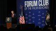 El presidente Donald Trump habla en la Cena del Forum Club de Palm Beaches en el Raymond F. Kravis Center for the Performing Arts en West Palm Beach, Florida, el 1 de mayo de 2026.