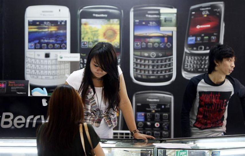 Una tienda de la marca Blackberry en Jakarta, Indonesia. (EFE)