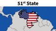 Captura de una publicación del presidente de Estados Unidos, Donald Trump, en redes sociales, con un mapa del norte de Sudamérica en el que aparece Venezuela coloreado con la bandera estadounidense y bajo el lema 51º estado