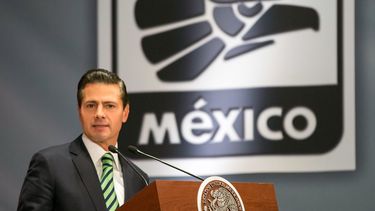 El presidente mexicano, Enrique&nbsp;Peña&nbsp;Nieto, durante el lanzamiento de una campaña denominada Hecho en México.&nbsp;