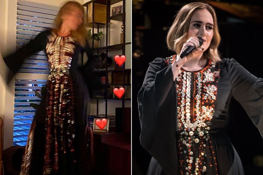 Captura de pantalla de un post en el perfil oficial en Instagram de la cantante Adele.
