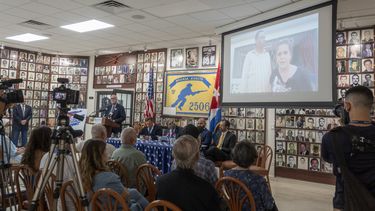 Aspecto de la ceremonia de entrega del Premio Libertad Pedro Luis Boitel 2021 en la sede de la Brigada 2506 en Miami.