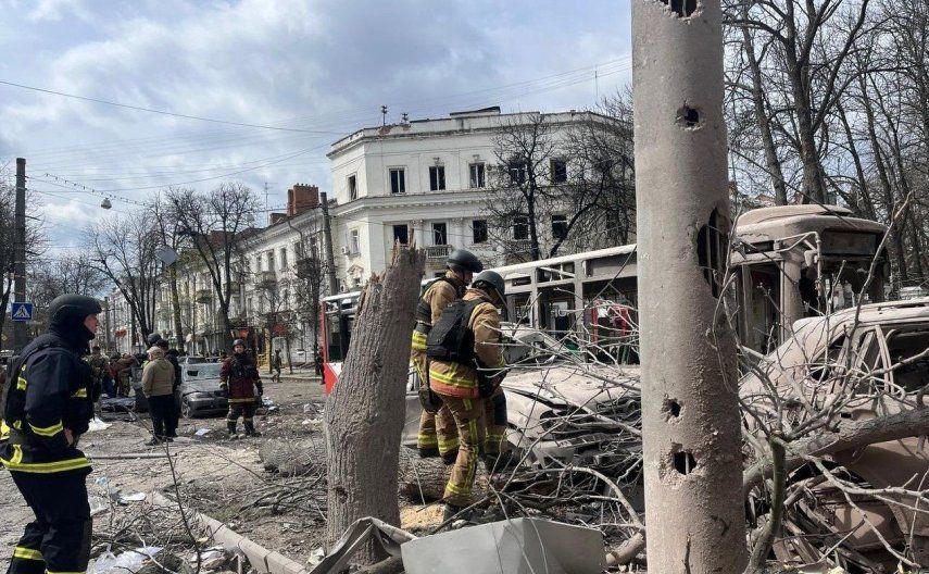 Ataque ruso con misiles en Sumy, Ucrania. Foto de abril 13, de 2025.&nbsp;