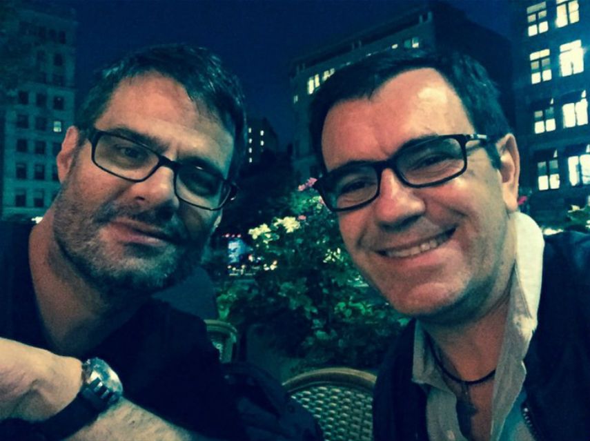 El locutor y presentador de televisión, Luis Chataing, junto al humorista venezolano, Laureano Márquez.