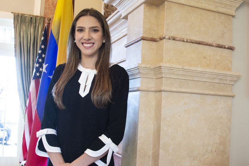 Fabiana Rosales, esposa del presidente encargado de Venezuela, Juan Guaidó, durante su visita a Miami el 29 de marzo de 2019.