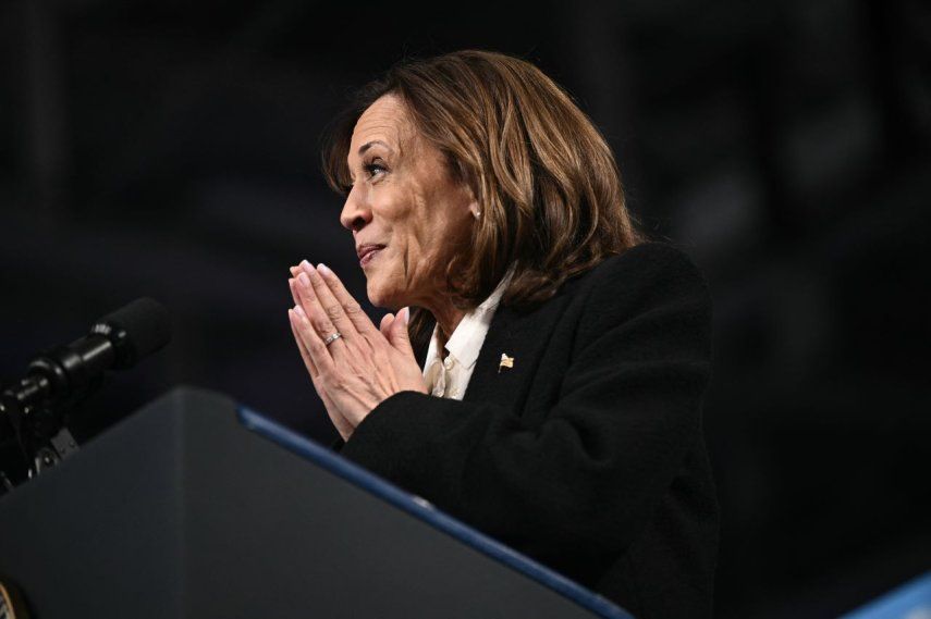 La candidata demócrata y vicepresidenta Kamala Harris, en un acto de campaña.