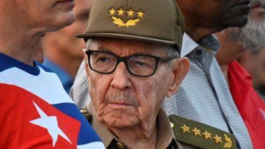 El dictador cubano Raúl Castro en un evento del 1 de mayo de 2026, en La Habana, Cuba.
