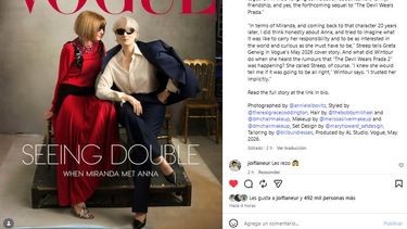 Meryl Streep y Anna Wintour en la portada de Vogue.