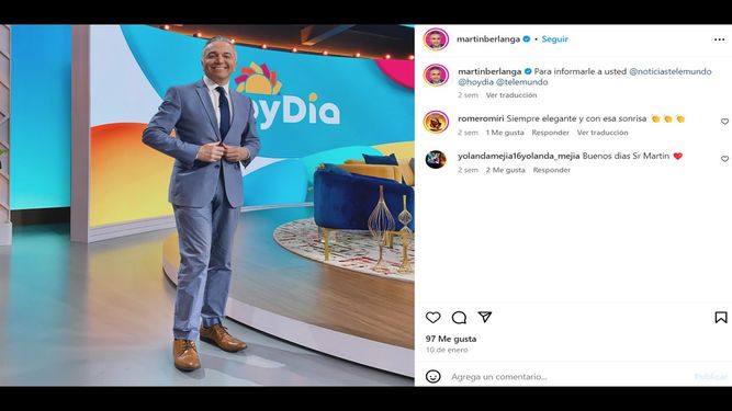 El periodista Martín Berlanga. Telemundo despidió al presentador de noticias de Hoy día.