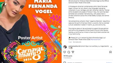 María Fernanda Vogel, Artista del Cartel del Carnaval de Miami 2026.