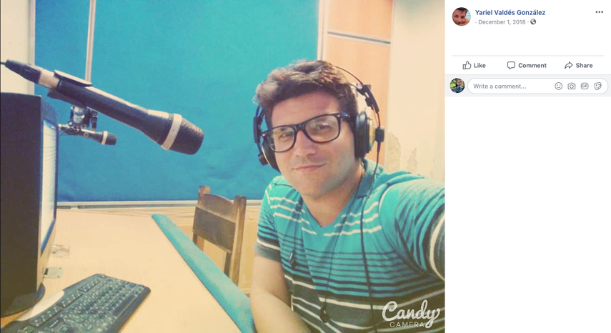 Captura de pantalla de la cuenta de Facebook del periodista cubano Yariel Valdés González.