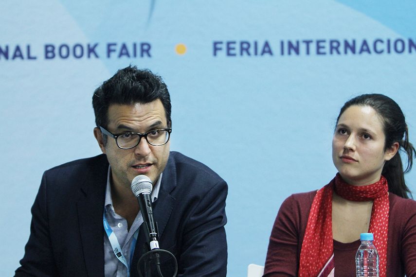 El director del Consejo Nacional para la Cultura y las Arte, Julio Trujillo, y la coordinadora del Hay Festival América, Izara García, anunciaron la iniciativa. (EFE)