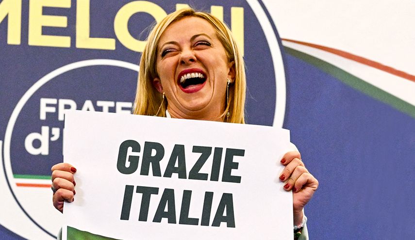 Giorgia Meloni agradece el voto, durante un acto público.&nbsp;