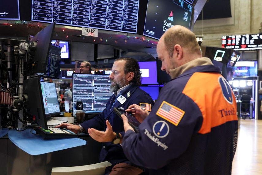 Agentes de la Bolsa de Nueva York en una sesión bursátil.