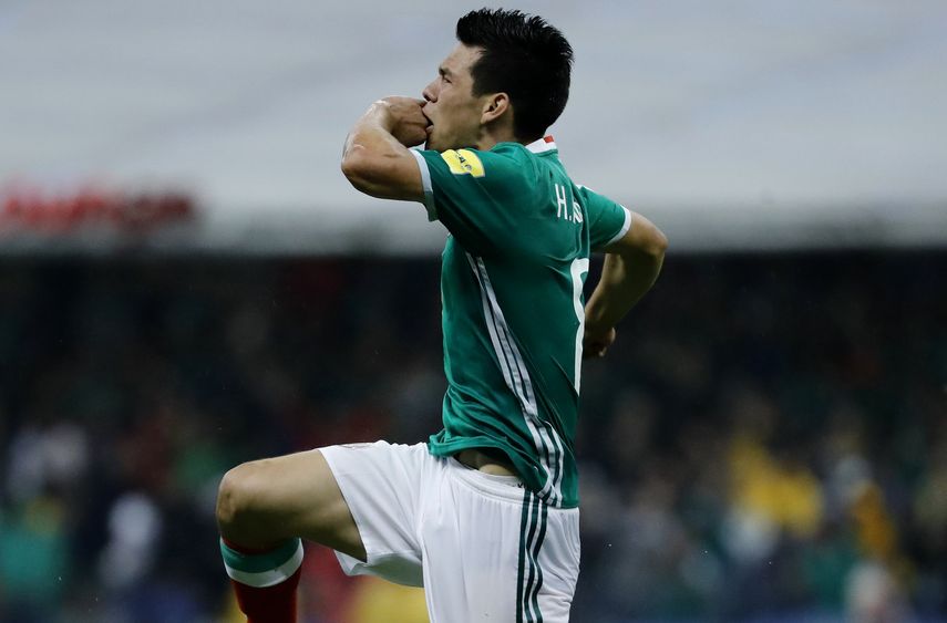 Hirving Lozano festeja que le dio la victoria a selección Tri sobre los panameños.&nbsp;