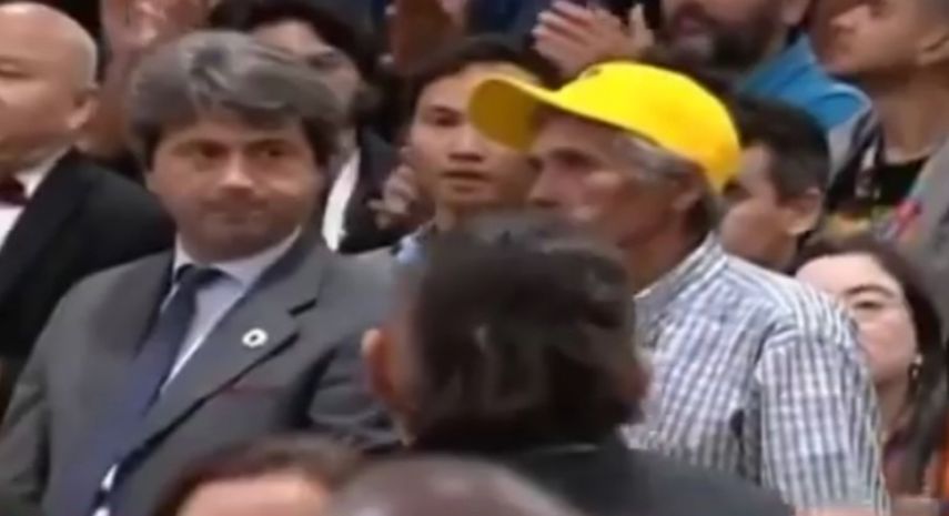 Captura de pantalla del coordinador residente de la ONU en Venezuela, Gianluca Rampolla, en el evento contra el fascismo de Nicolás Maduro