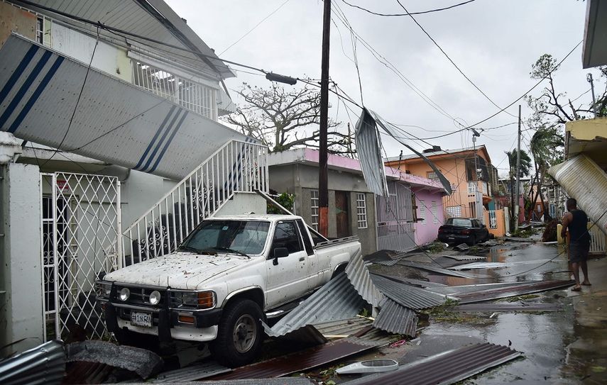 Daños que causó el huracán María en un barrio de San Juan, Puerto Rico.