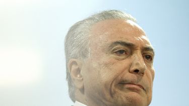 El presidente de Brasil,&nbsp;Michel&nbsp;Temer, es visto este sábado 20 de mayo de 2017 en el Palacio del Planalto, en Brasilia, Brasil.