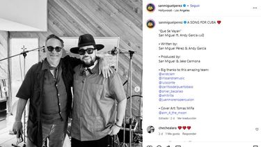 El actor Andy García y el músico San Miguel.&nbsp;