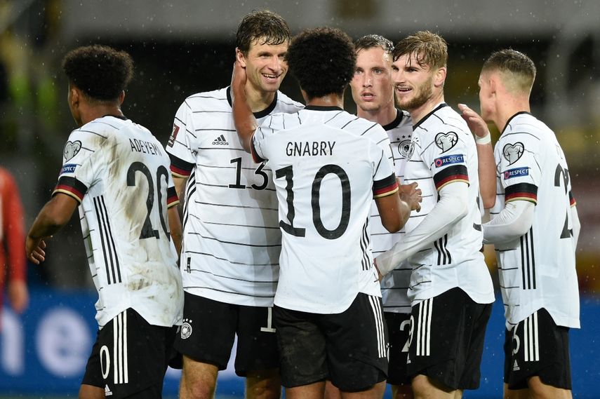 Alemania celebra el triunfo ante Macedonia
