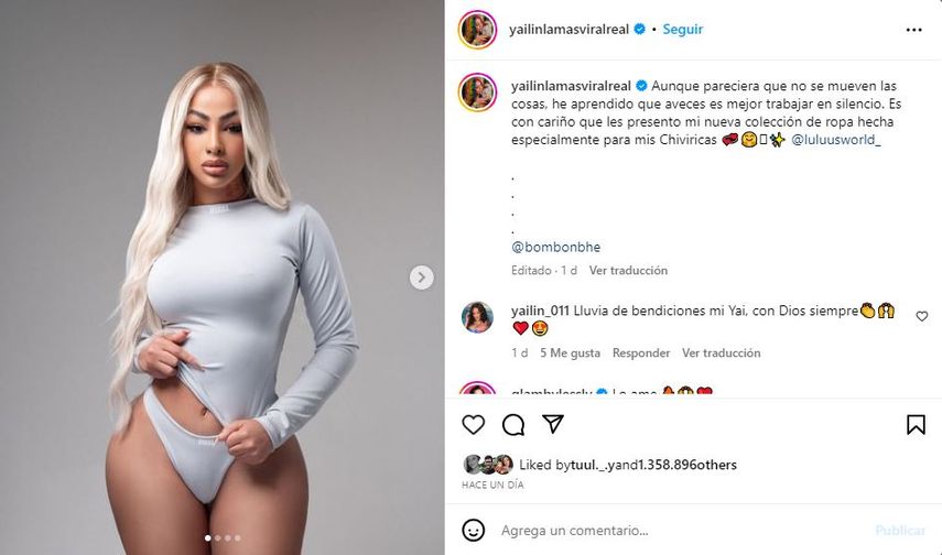 La cantante Yailin la Más Viral.