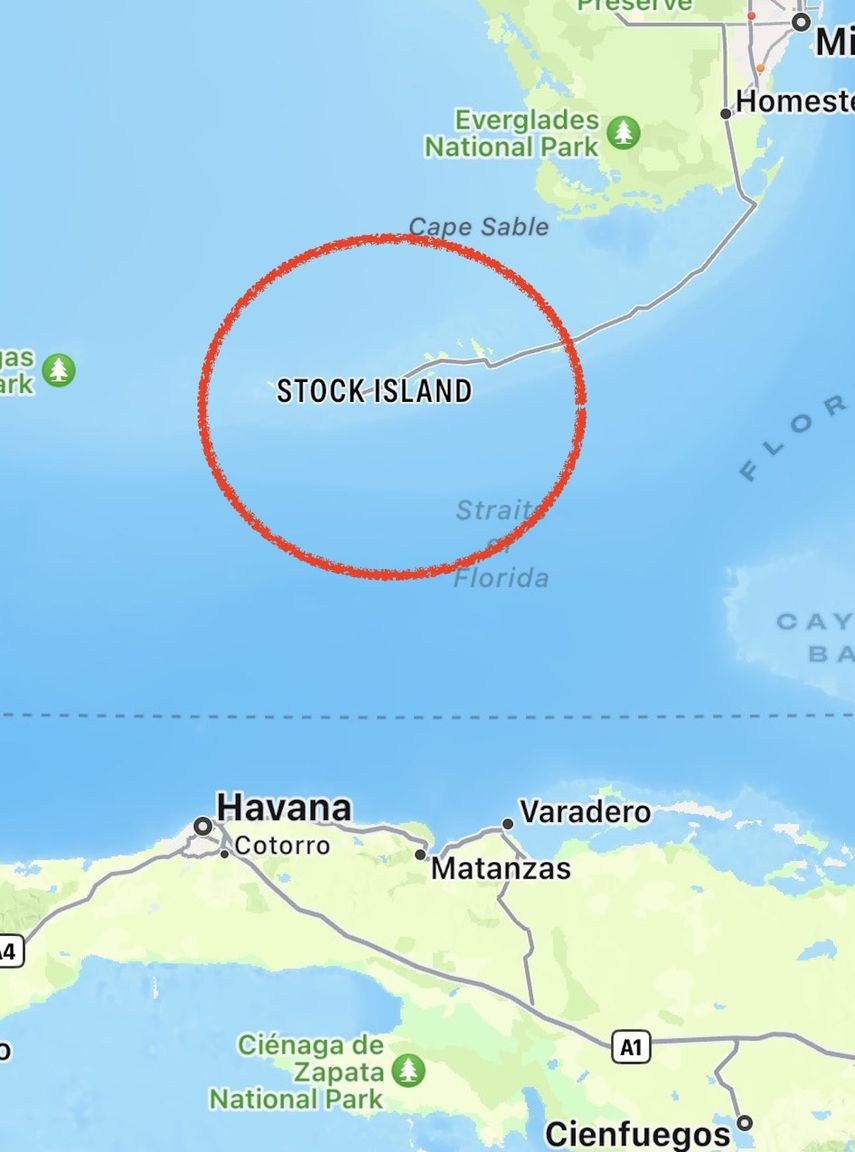 Área donde naufragaron los migrantes cubanos.&nbsp;