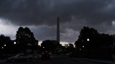 Nubes de tormenta sobre el Monumento a Washington, el lunes 7 de agosto de 2023, en Washington.&nbsp;