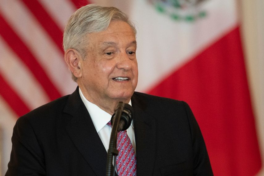 El presidente de México, Andrés Manuel López Obrador, durante su visita a la Casa Blanca, EEUU.