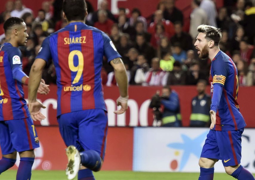Messi puso el empate con su gol 550 en el Barcelona.