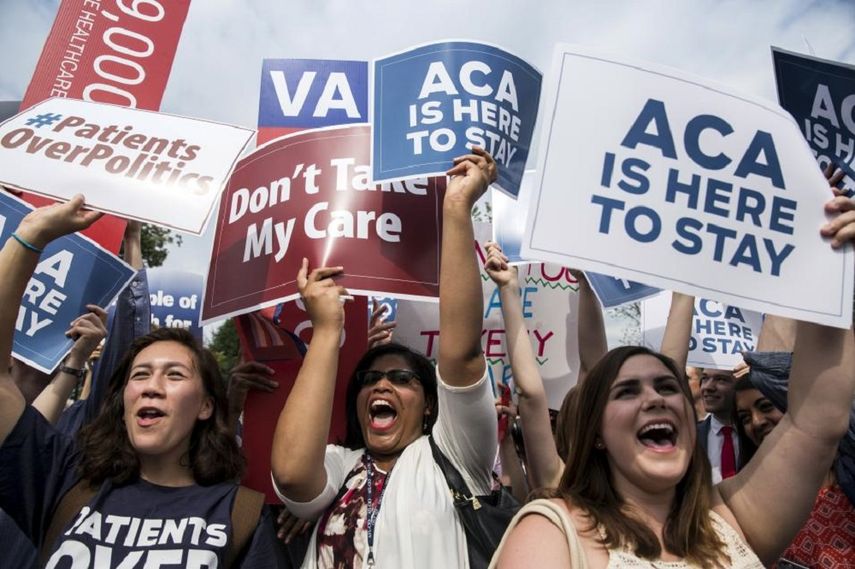 Protestas de quienes defienden el Obamacare.&nbsp;