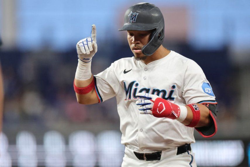 Agustín Ramírez, receptor de los Miami Marlins&nbsp; &nbsp;