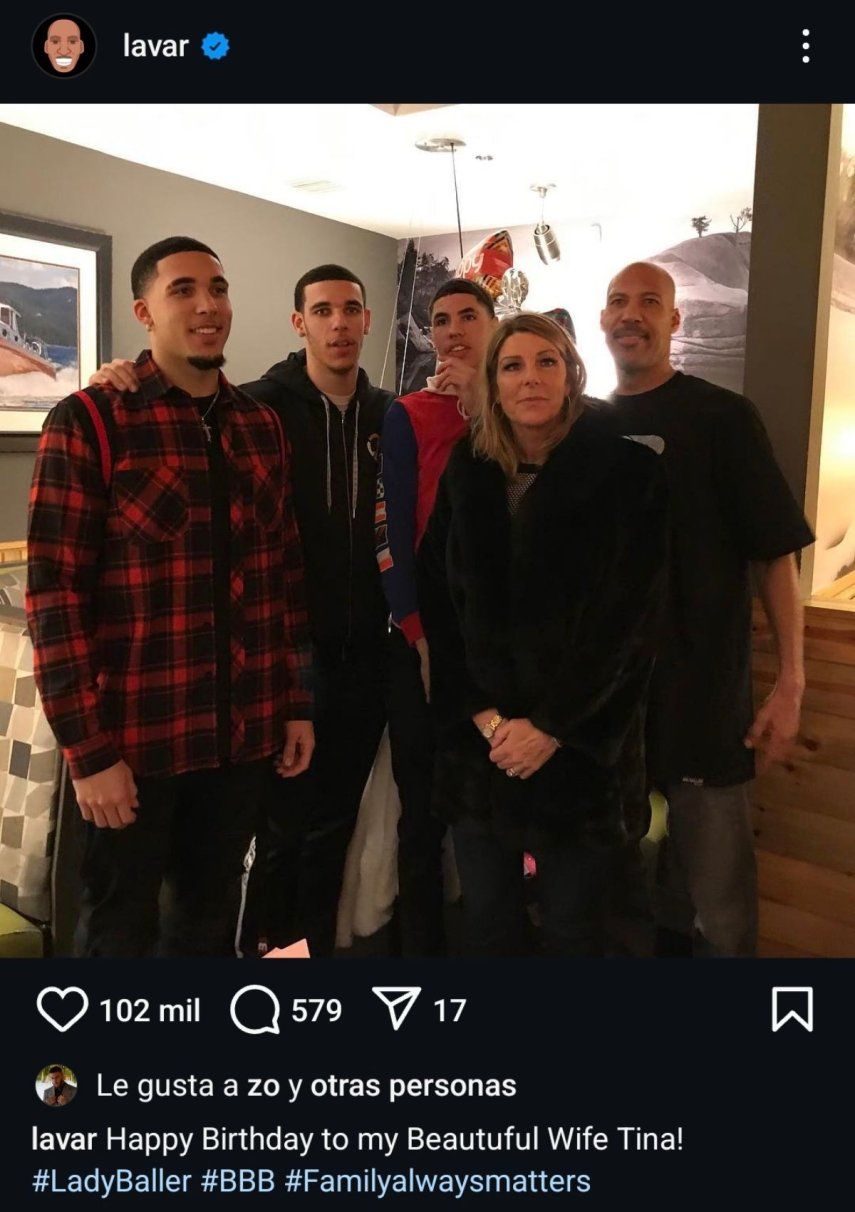 LaVar Ball junto a su familia&nbsp;