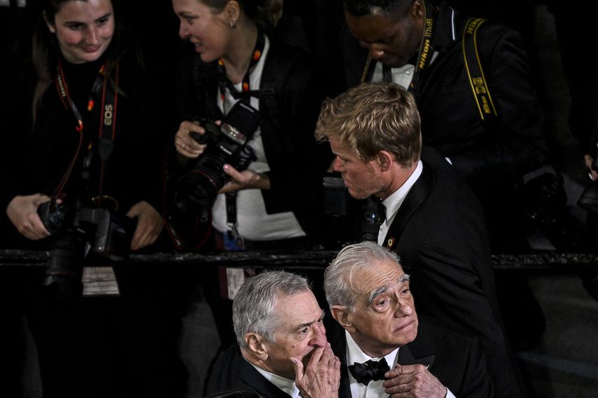 El actor Robert de Niro y el director Martin Scorsese en la proyección en Cannes de la película Killers of the Flower Moon.