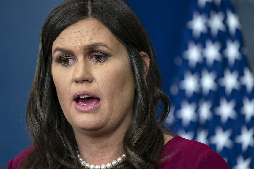 Sarah&nbsp;Sanders, secretaria de prensa de la Casa Blanca.