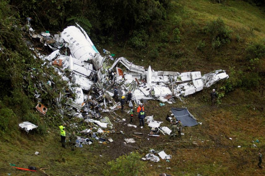 El avión que transportaba a Colombia al equipo de Chapecoense, de Brasil, que debía disputar este miércoles la final de la Copa Sudamericana frente a Atlético Nacional el pasado 29 de noviembre&nbsp;