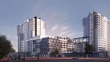 Vista frontal de las dos torres que conformarán el proyecto de viviendas en Miami, Shoma One.