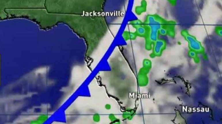 Un débil frente frío llega al sur de la Florida