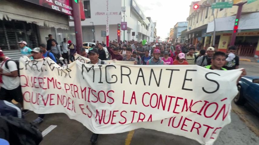 M xico Migrantes se cosen labios en protesta para exigir