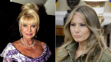 Ivana Trump (izq). primera esposa del presidente Donald Trump, y Melania (der.) actual esposa del mandatario y Primera Dama de los EEUU.