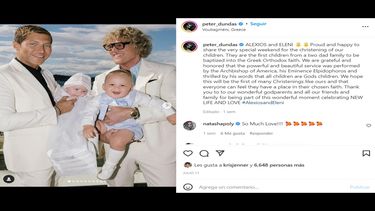 Iglesia griega protesta por bautizo de hijos del diseñador Peter Dundas.