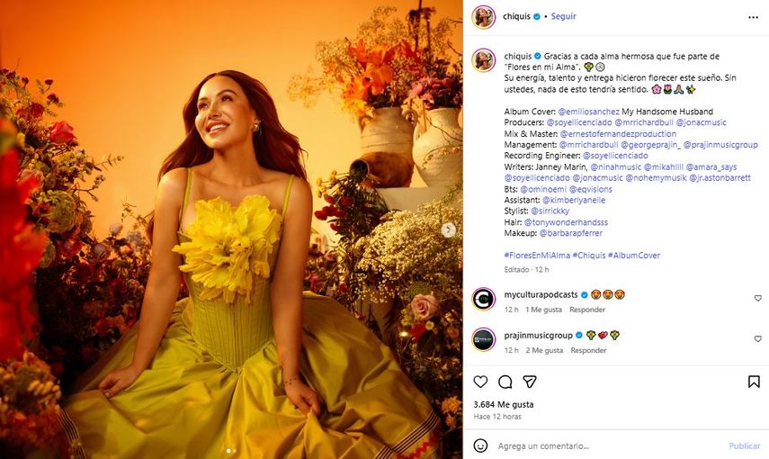 La cantante Chiquis presenta el disco Flores a mi alma.&nbsp;