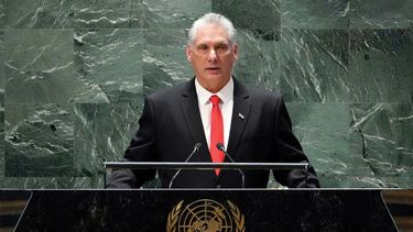 Miguel Díaz-Canel, en un discurso en la ONU.