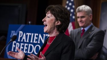 La senadora republicana de Maine,&nbsp;Susan&nbsp;Collins, durante&nbsp;una rueda de prensa en enero de 2017. Collins se sumó a los senadores&nbsp;Rand Paul y John McCain, que votaron contra el plan de salud del presidente Trump.