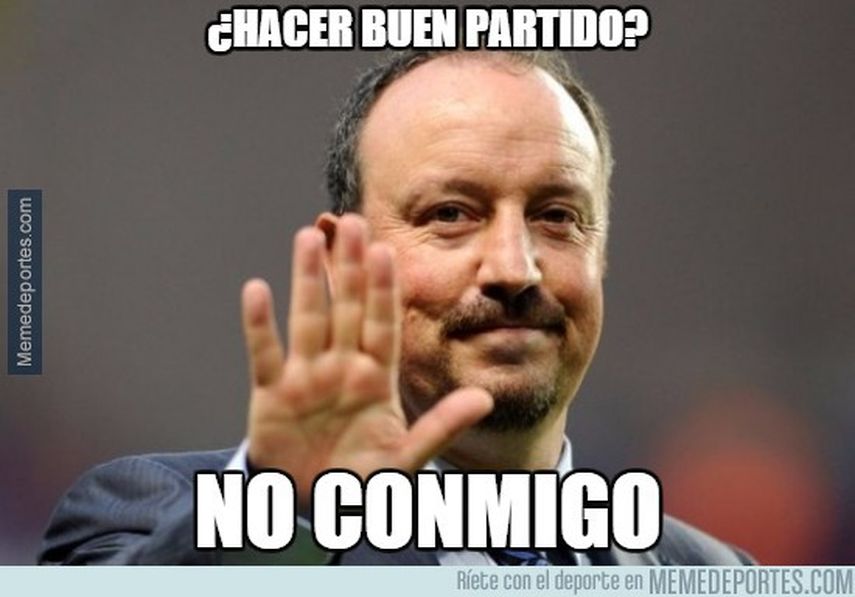 El técnico Rafale Benítez sigue siendo de los personajes preferidos cuando se trata de los memes. (TWITTER)