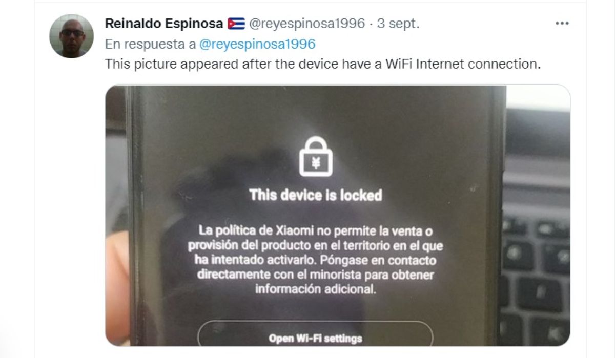 Captura de pantalla tuit Reynaldo Espinosa. Captura de pantalla tuit Reynaldo Espinosa.