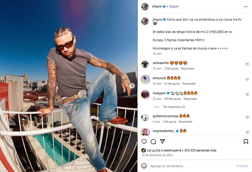 El reguetonero Jhayco.