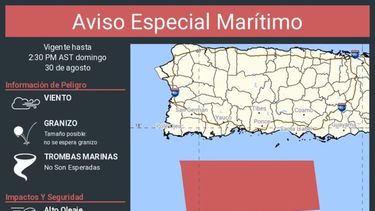 Aviso Especial Marítimo incluye Aguas Costeras del Sur de Puerto Rico