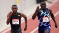 Erriyon Knighton, a la izquierda, se adelanta a Jerome Blake para ganar la carrera B masculina de 200 metros durante los Juegos Dorados de la USATF en Mt. San Antonio College Domingo, 9 de mayo de 2021, en Walnut, California Erriyon Knighton, a la izquierda, se adelanta a Jerome Blake para ganar la carrera B masculina de 200 metros durante los Juegos Dorados de la USATF en Mt. San Antonio College Domingo, 9 de mayo de 2021, en Walnut, California