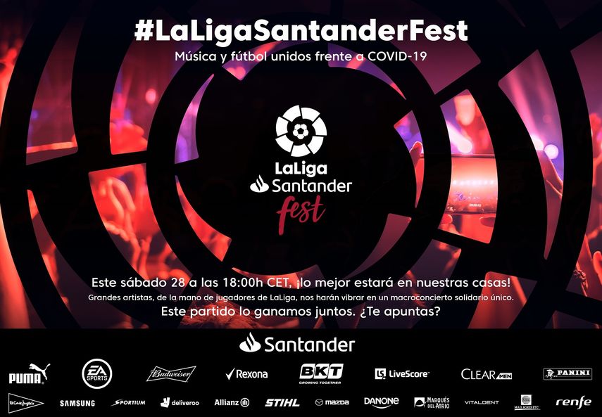 LaLigaSantander Fest une m&uacute;sica y deporte para luchar contra el coronavirus.&nbsp;